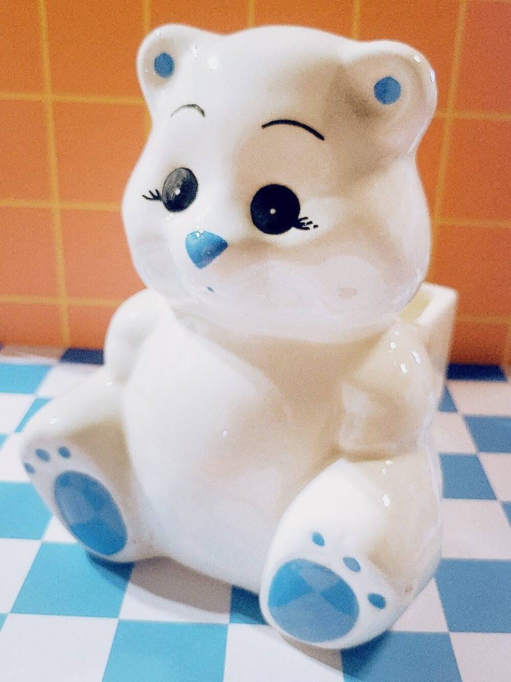 Vintage Teddy Bear Planter | 90s Decor